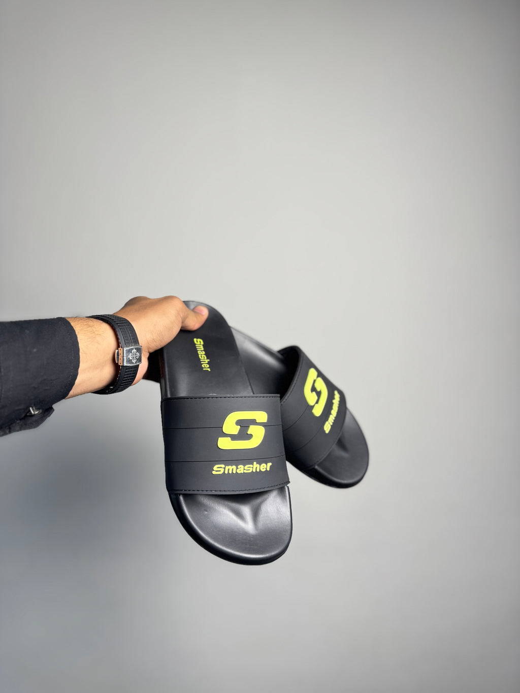 Black Skechers Slides