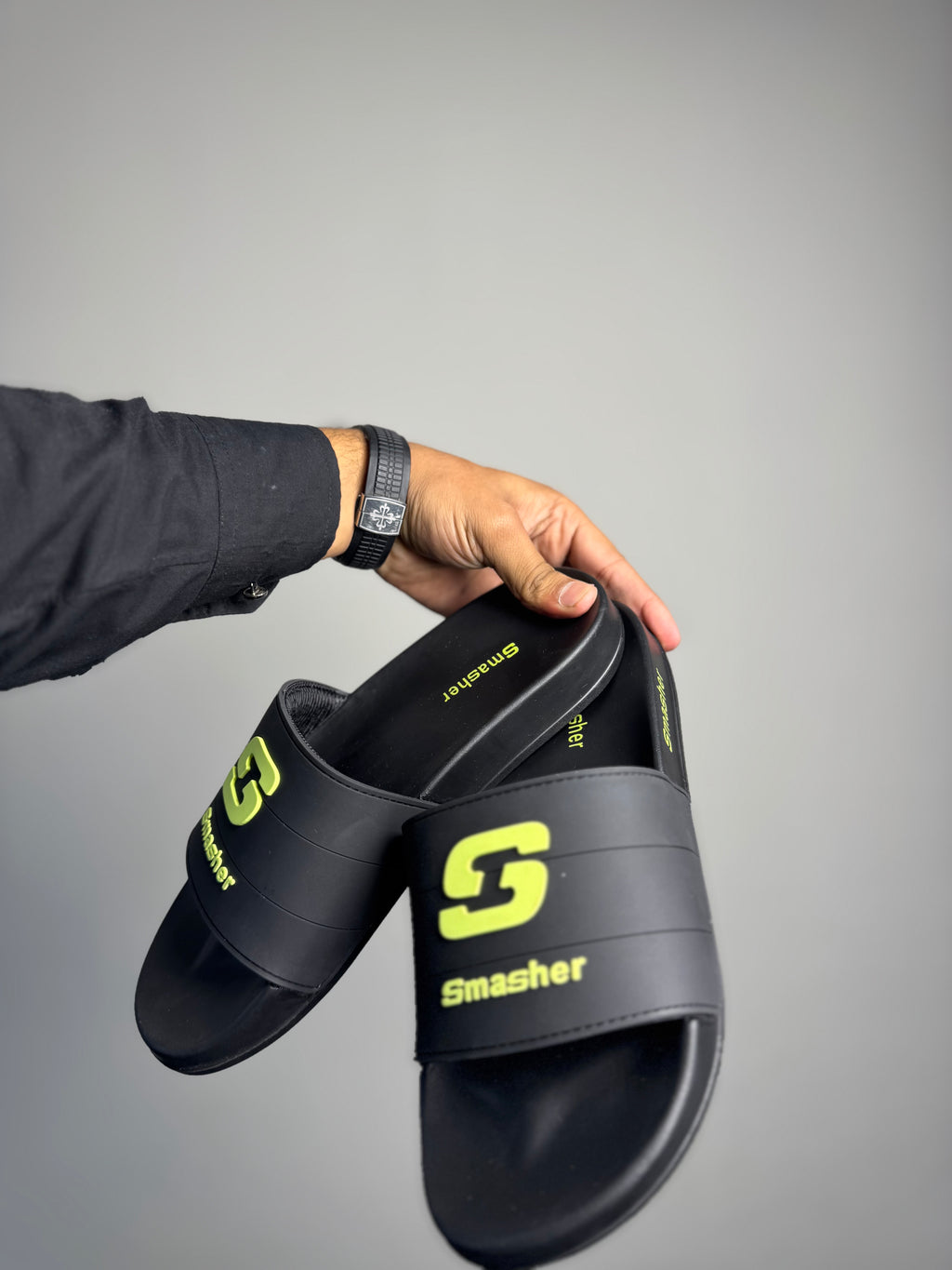 Black Skechers Slides