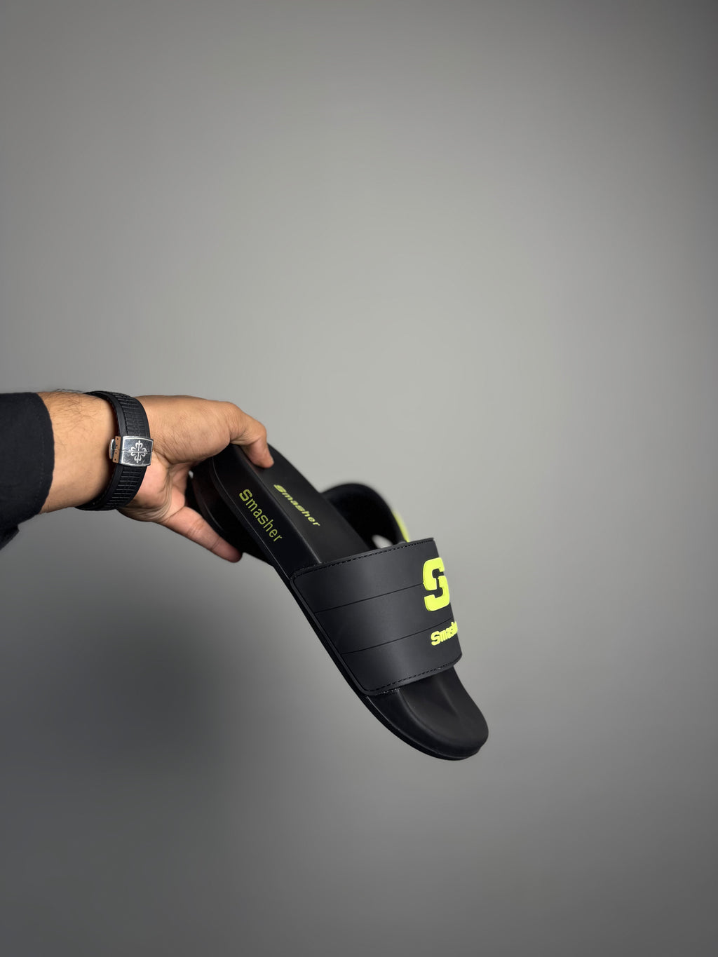 Black Skechers Slides