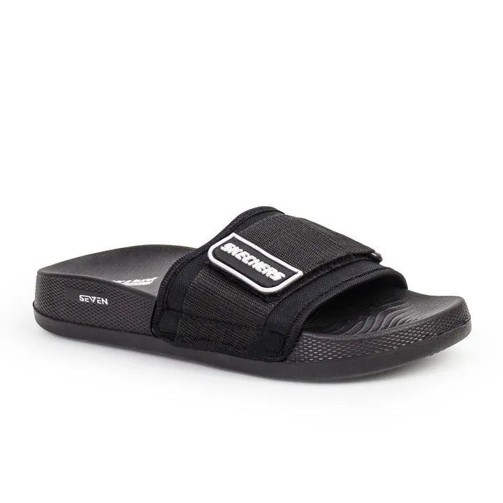 Crokcer Black Skechers flipflops